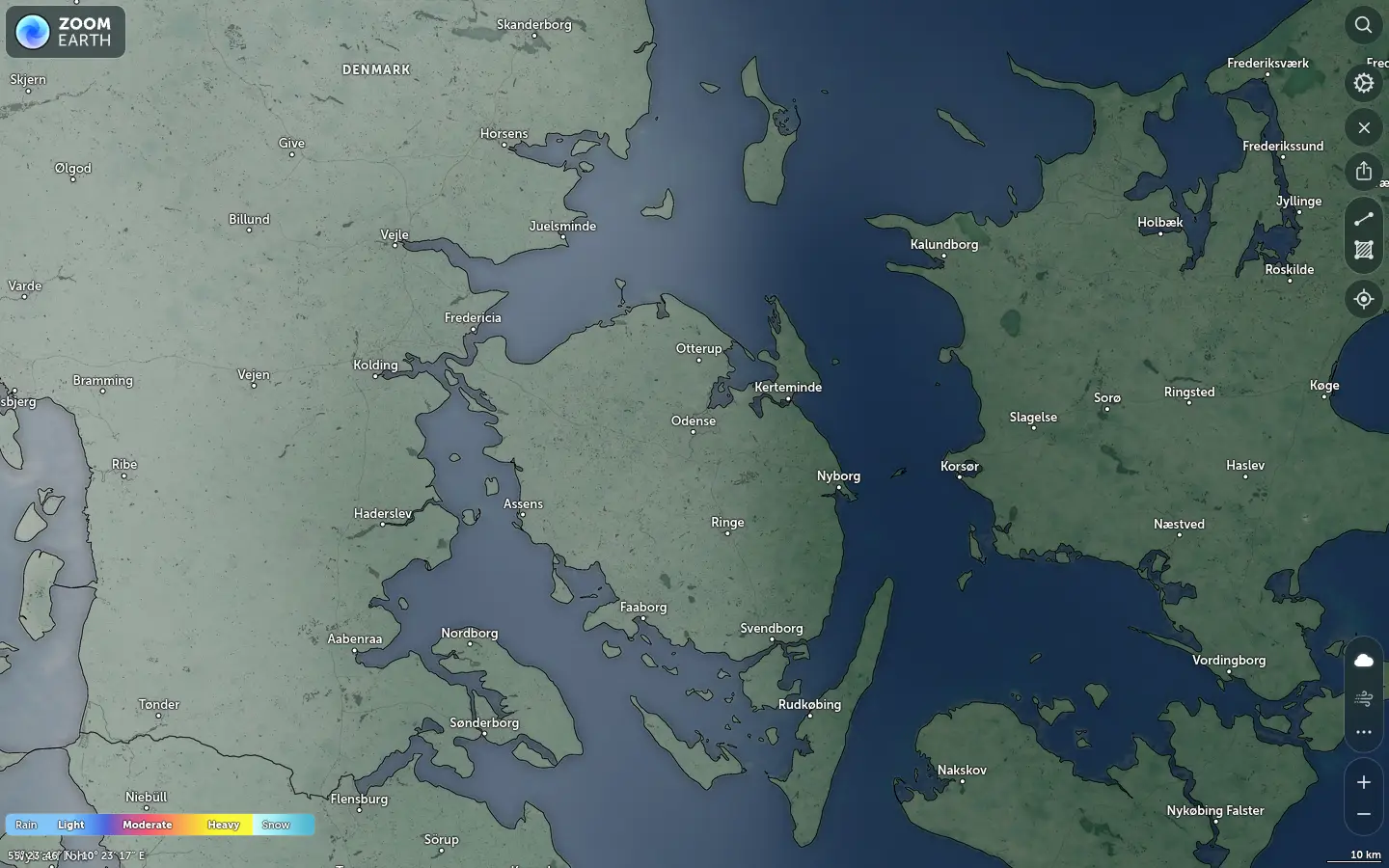 Nedbørskort Odense vejr